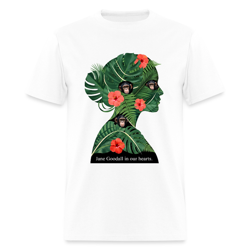 Jane Goodall In Our Hearts T Shirt - white