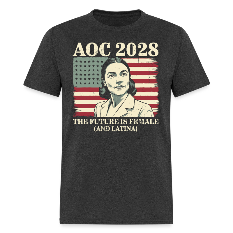 AOC 2028 The Future is Female T Shirt - heather black