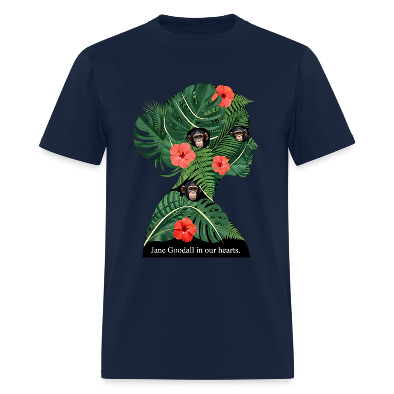Jane Goodall In Our Hearts T Shirt - navy