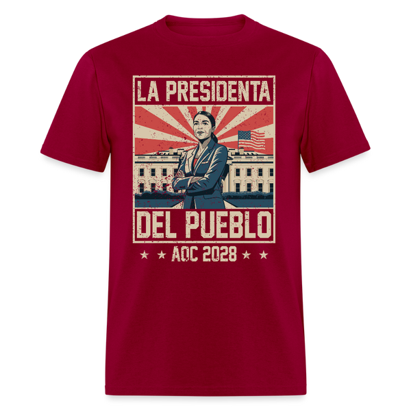 La Presidenta del Pueblo AOC 2028 T Shirt - dark red