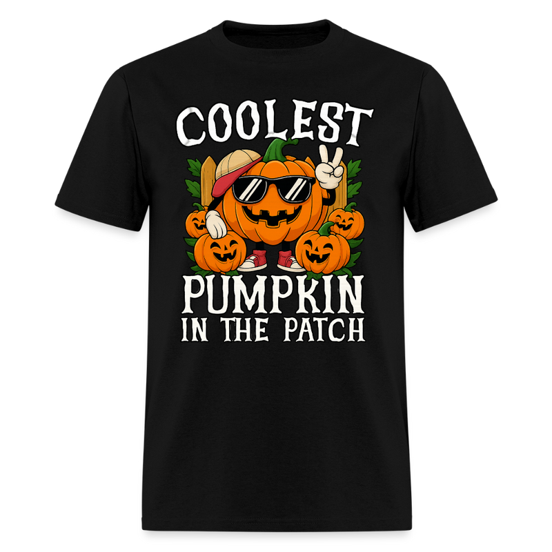 Coolest Pumpkin in the Patch Halloween T Shirt - black