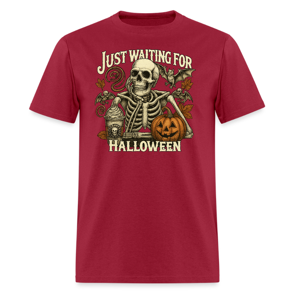 Just Waiting for Halloween T Shirt - dark red