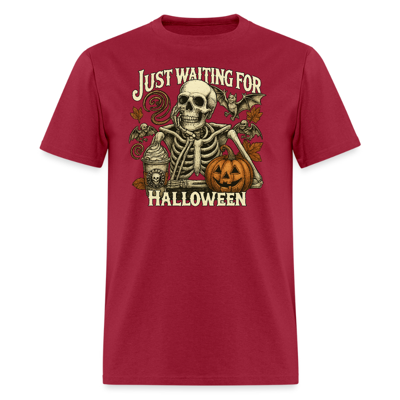 Just Waiting for Halloween T Shirt - dark red