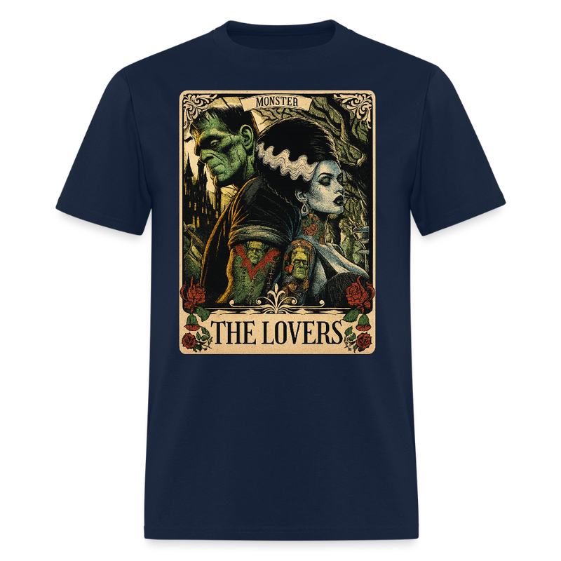 Frankenstein and The Bride Halloween T Shirt - navy
