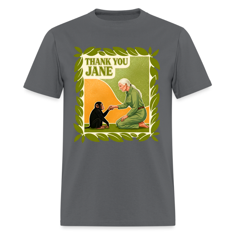 Thank You Jane Goodall T Shirt - 4 - charcoal