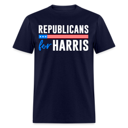 Republicans For Harris Black T Shirt - navy