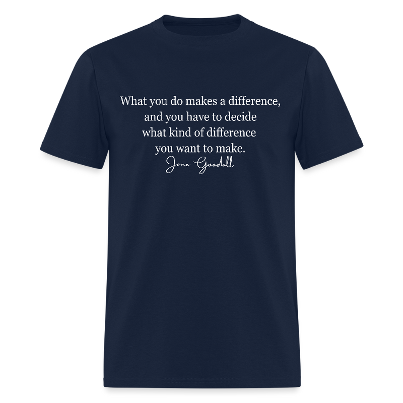 RIP Jane Goodall What You Do Makes A Difference T Shirt - navy