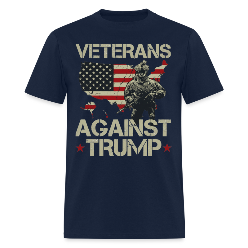 Veterans Againts Trump T Shirt - 3 - navy