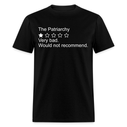 The Patriarchy Bad Review T Shirt - black