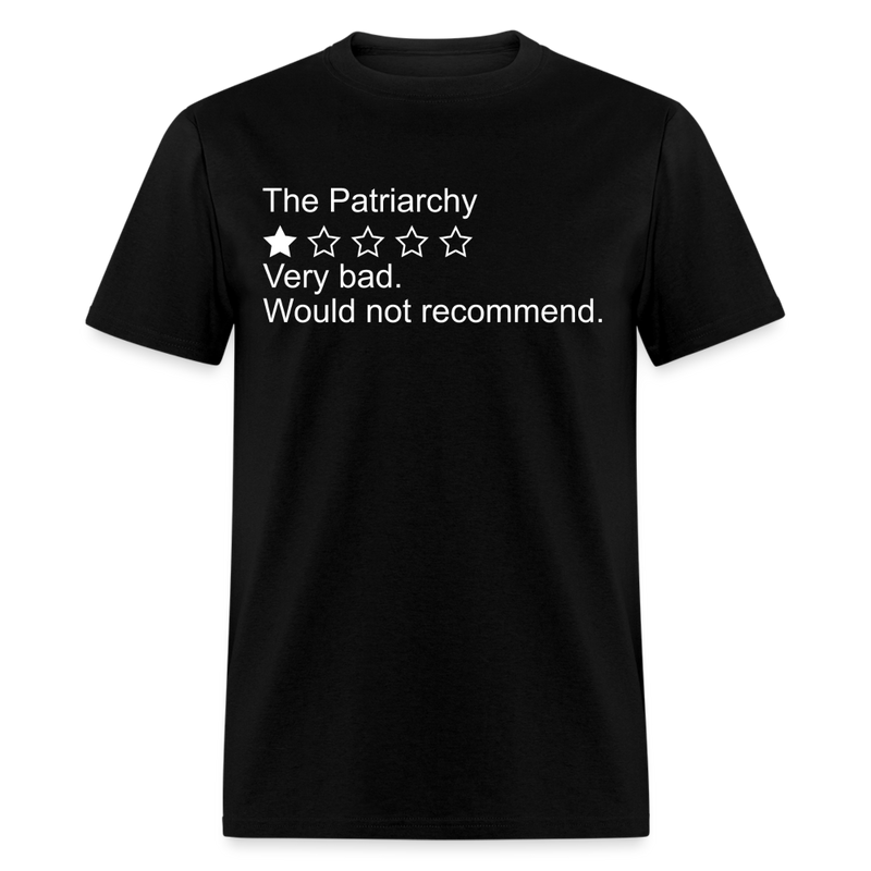 The Patriarchy Bad Review T Shirt - black
