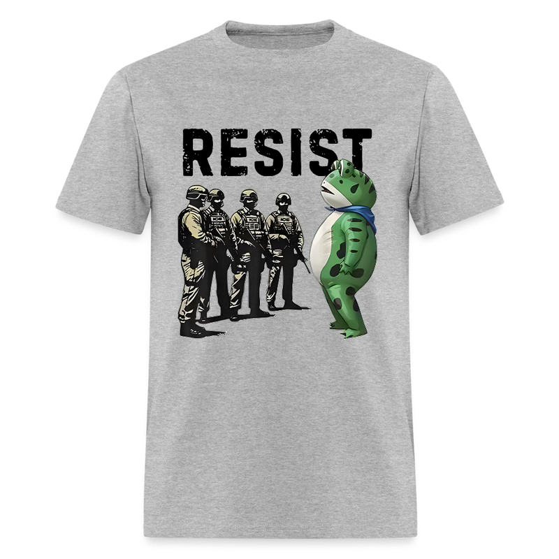 Portland Frog Protest Resist T Shirt - heather gray