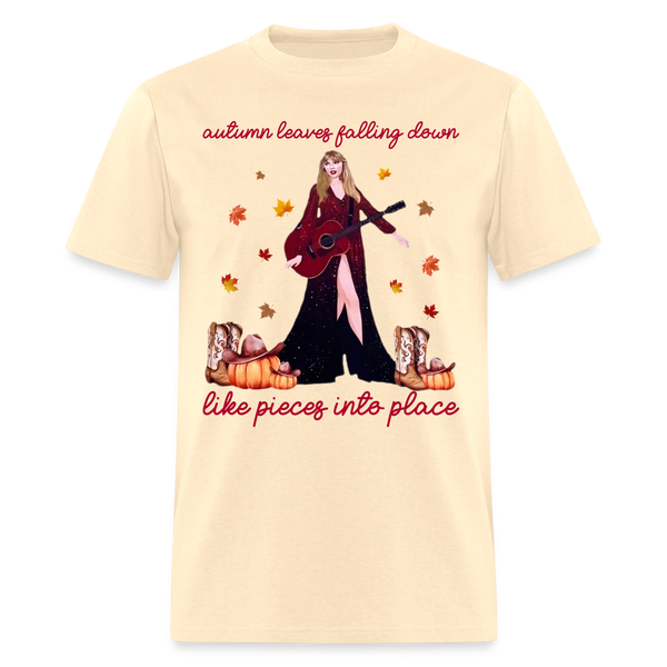Autumn Leaves Falling Down T Shirt - natural