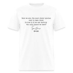 Jane Goodall Here We Are T Shirt - white