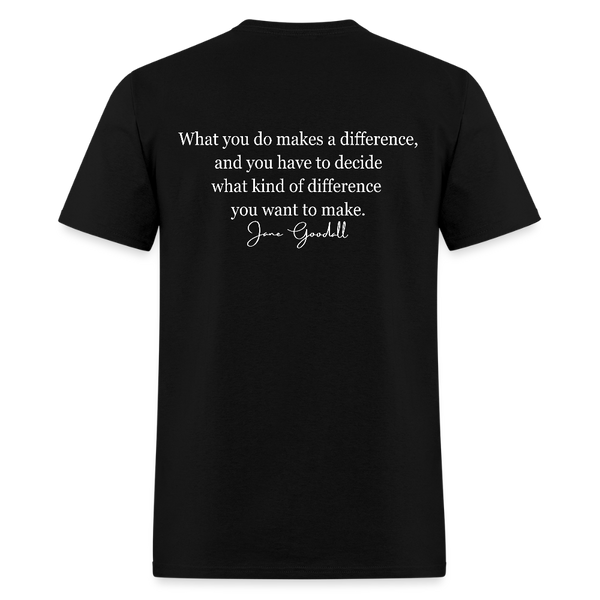 RIP Jane Goodall What You Do Makes A Difference T Shirt - 2 - black