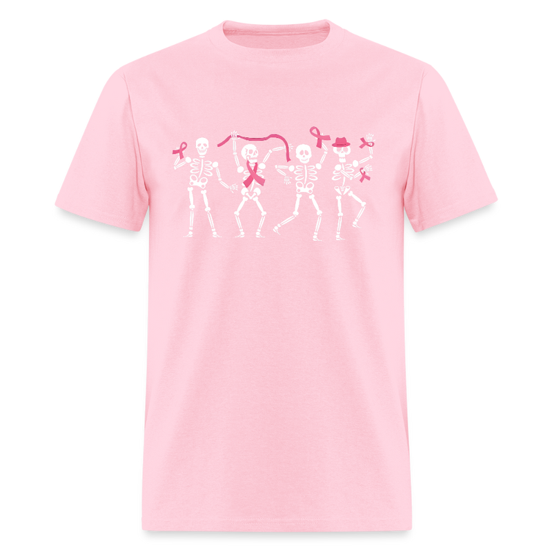 Dancing Skeletons Pink Ribbon Breast Cancer Awareness Month T Shirt - pink