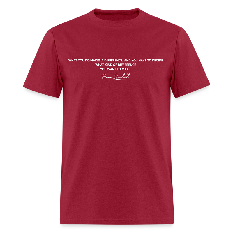What You Do Makes A Difference Jane Goodall T Shirt - 2 - dark red