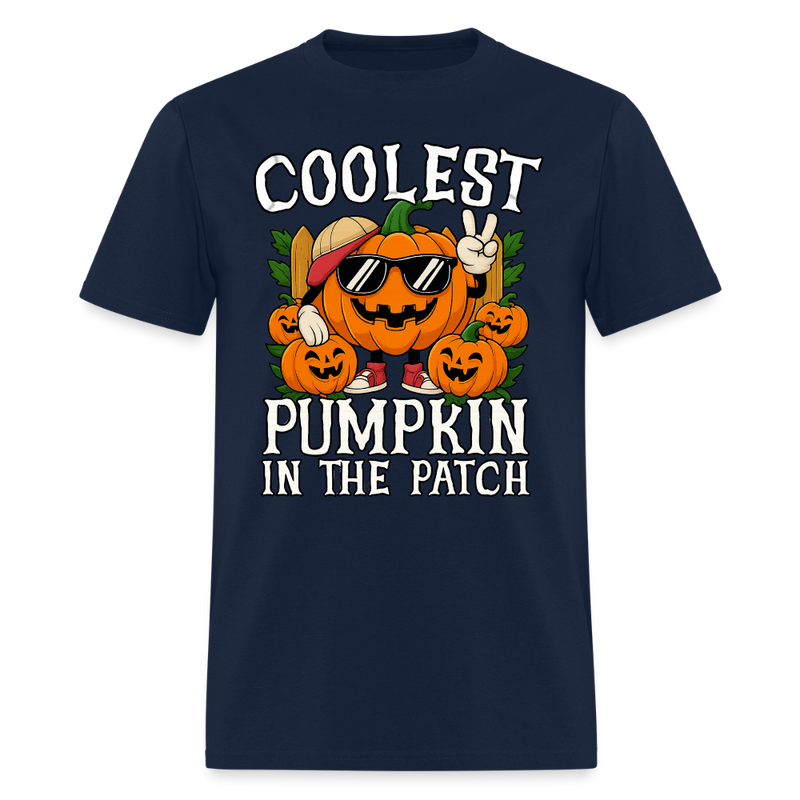 Coolest Pumpkin in the Patch Halloween T Shirt - navy