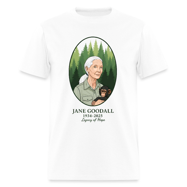 Jane Goodall 1934-2025 Legacy Of Hope T Shirt - 2 - white