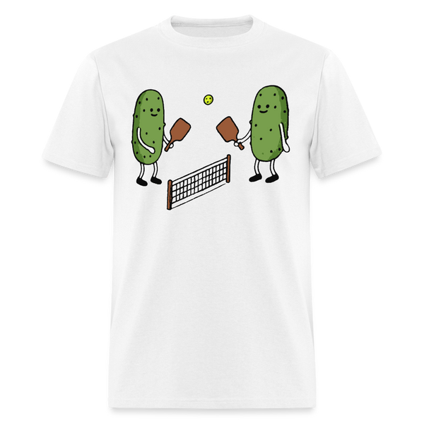 Playing Pickleball Funny T Shirt - white