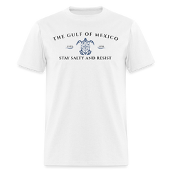 The Gulf Of Mexico Estd 1550 Stay Salty And Resist T Shirt - white