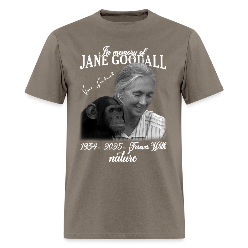 In Memory Of Jane Goodall 1932-2025 Forever With Nature T Shirt - safari