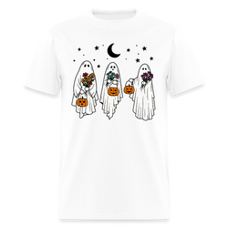 Floral Retro Spooky Halloween T Shirt - white