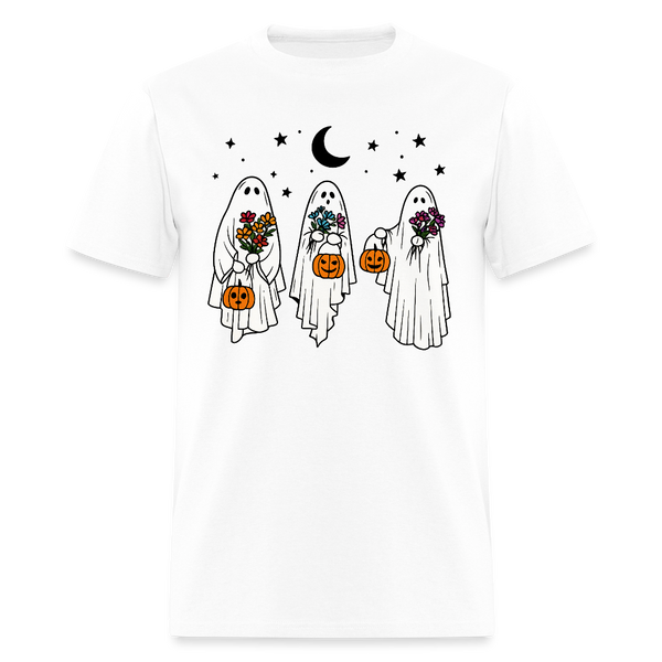 Floral Retro Spooky Halloween T Shirt - white