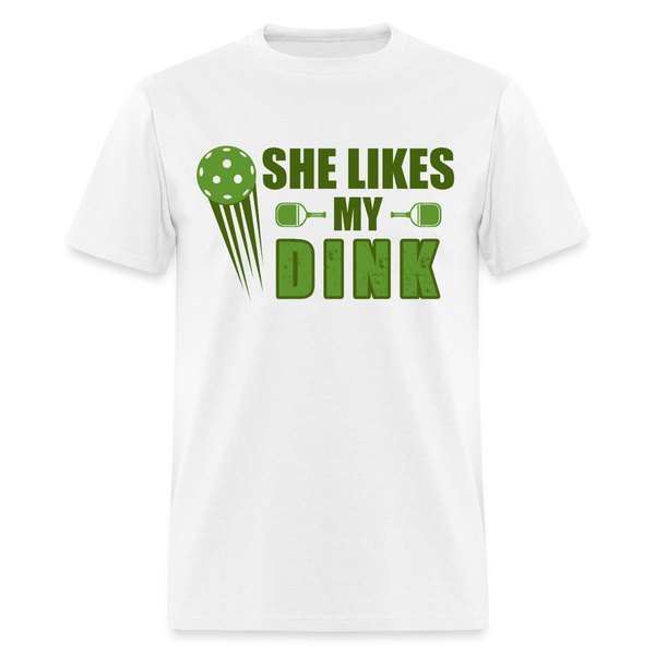 She Likes My Dink Pickleball T Shirt - white