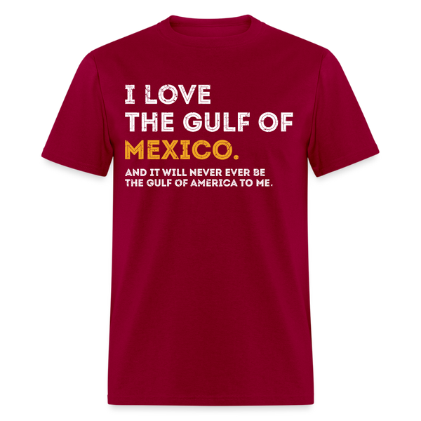 I Love the Gulf of Mexico T Shirt - dark red