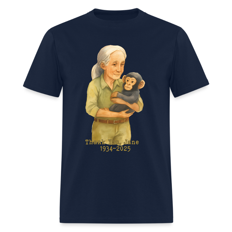 Thank You Jane Goodall 1934-2025 T Shirt - navy