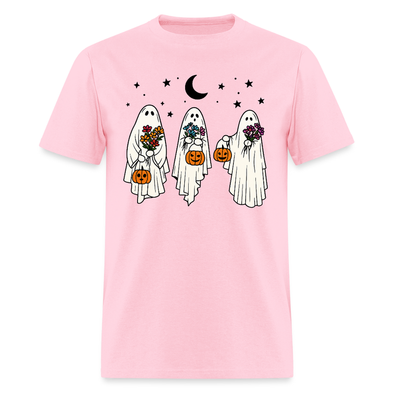 Floral Retro Spooky Halloween T Shirt - pink