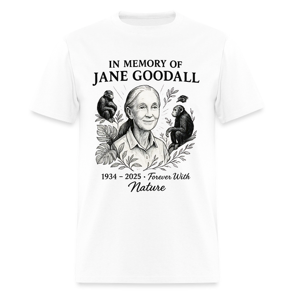 In Memory Of Jane Goodall T Shirt - white