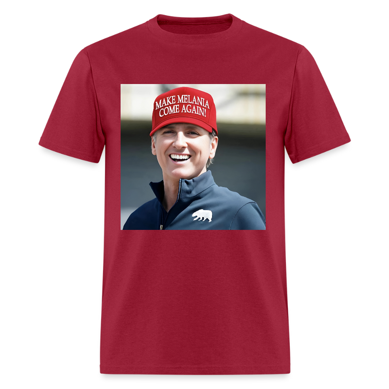 Newsom Make Melania Come Again T Shirt - dark red