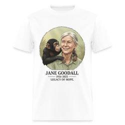 Jane Goodall 1934-2025 Legacy Of Hope T Shirt - white