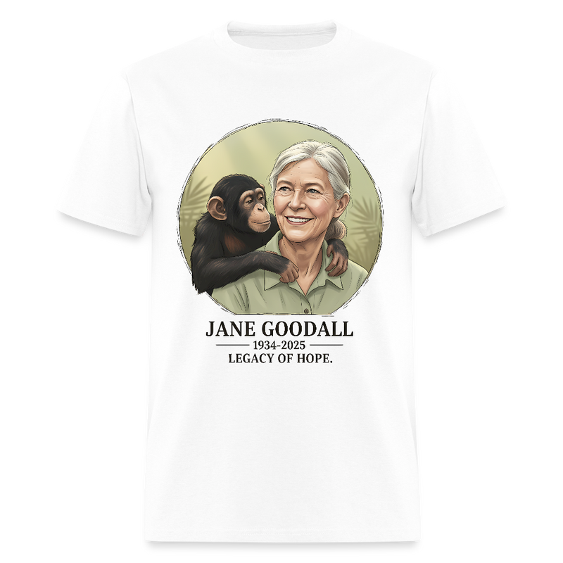 Jane Goodall 1934-2025 Legacy Of Hope T Shirt - white