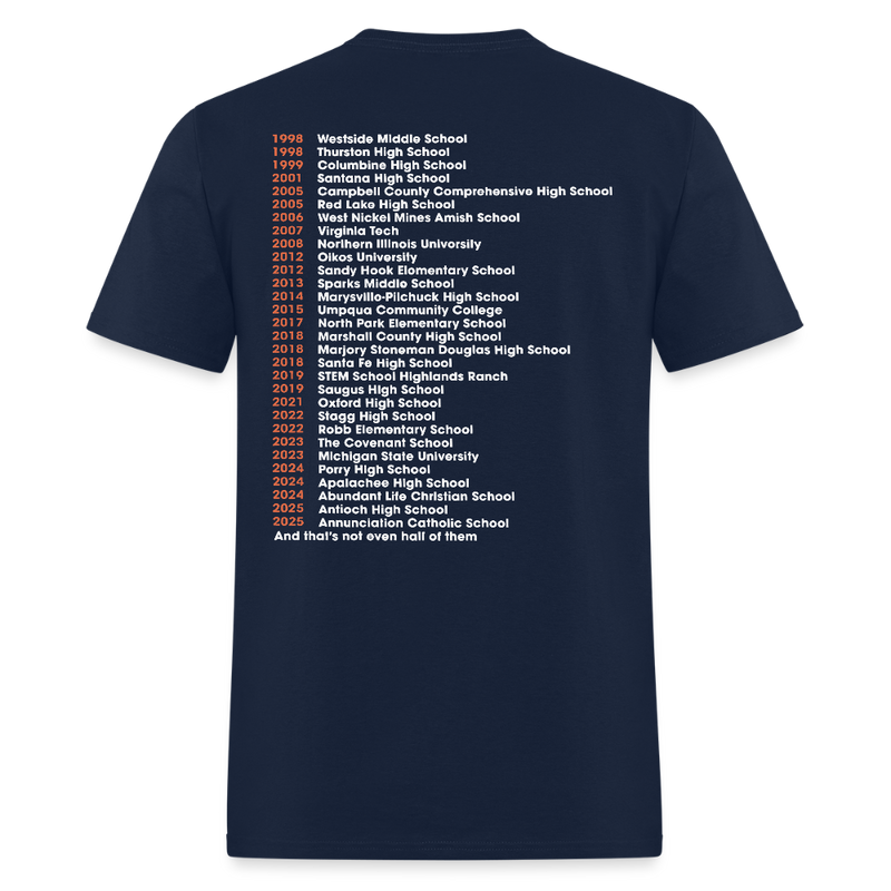 Protect Kids Not Guns T Shirt - navy