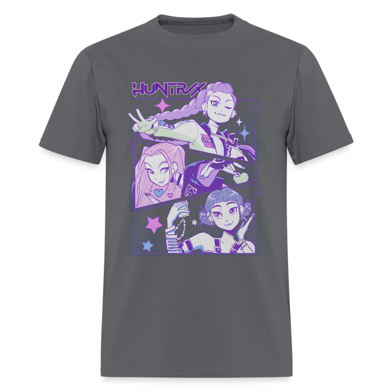 Kpop Demon Hunters Purple Huntrix Mira Rumi Joey T Shirt - charcoal
