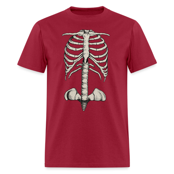 Skeleton Rib Cage Halloween T Shirt - dark red