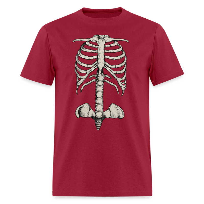 Skeleton Rib Cage Halloween T Shirt - dark red