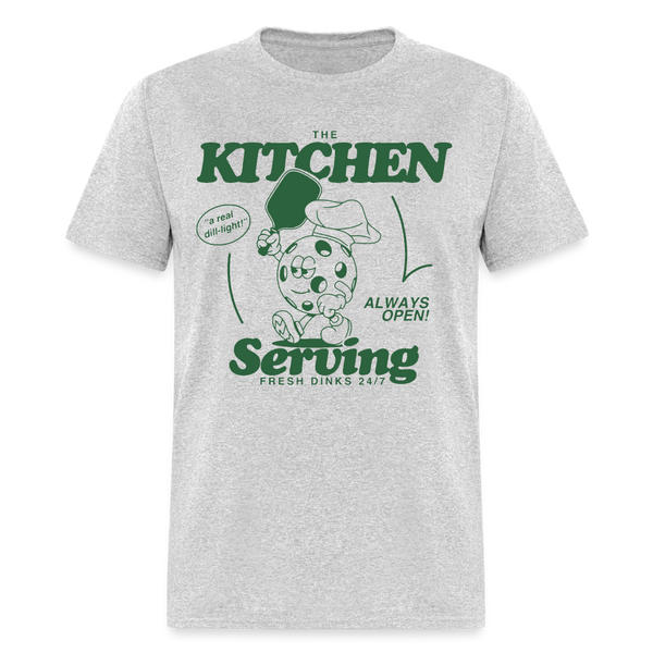 The Kitchen Serving Pickleball T Shirt - heather gray