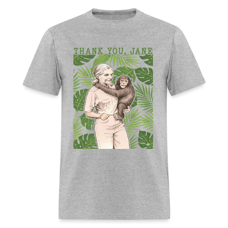 Thank You Jane Goodall T Shirt - 3 - heather gray