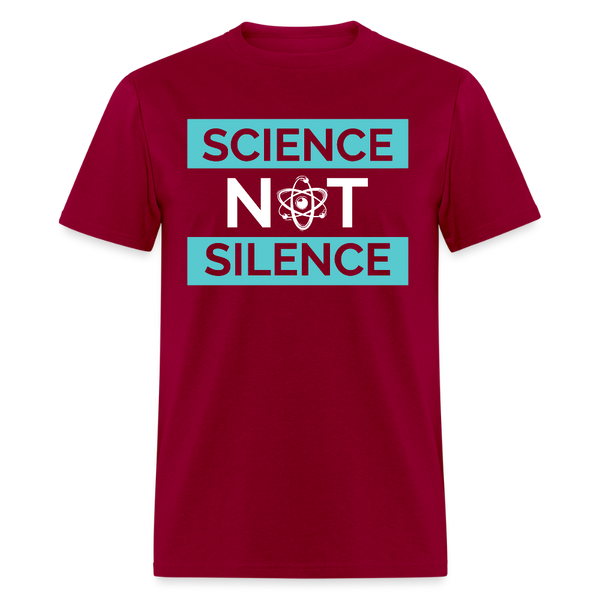 Science Not Silence T Shirt - dark red