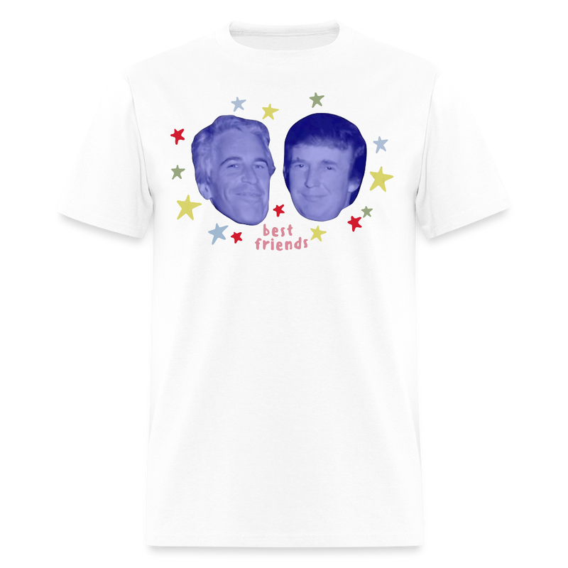 Retro Jeffrey Epstein and Donald Trump Best Friends T Shirt - white