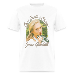 Jane Goodall Give Earth A Chance T Shirt - white