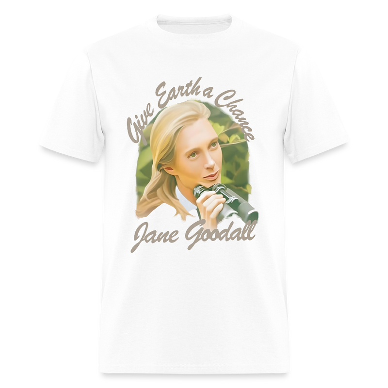 Jane Goodall Give Earth A Chance T Shirt - white