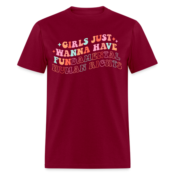 Fundamental Human Rights T Shirt - burgundy