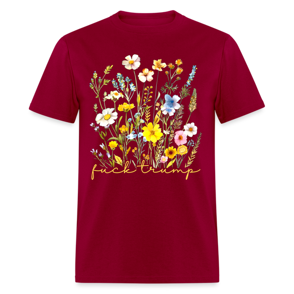 Subtle F Trump Flower T Shirt - dark red