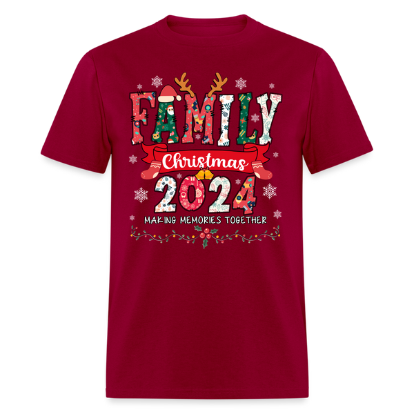 Family Christmas 2024 T Shirt - dark red