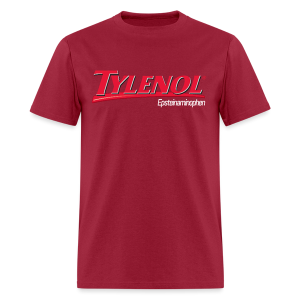Tylenol Epsteinaminophen Black T Shirt - dark red