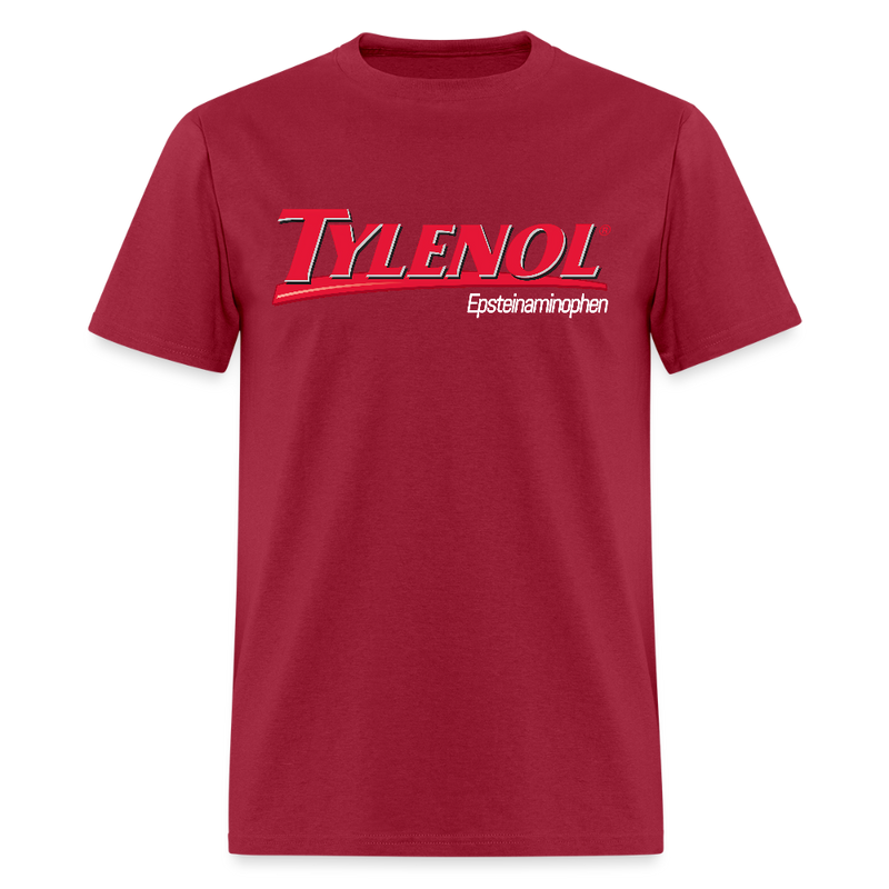 Tylenol Epsteinaminophen Black T Shirt - dark red